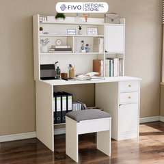 Bộ Bàn Ghế Làm Việc Kết Hợp Kệ Sách FD05 FIVO Cốt Ván 17mm Đầm Chắc, Đa Dạng Màu Sắc