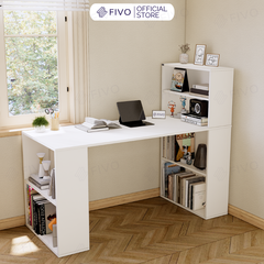 Bộ Bàn Ghế Làm Việc Kết Hợp Kệ Sách FD03 FIVO Tích Hợp Xoay Chiều 2in1, Ngăn Kệ Rộng Rãi, Dễ Dàng Lắp Ráp