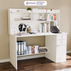 Bộ Bàn Ghế Làm Việc Kết Hợp Kệ Sách FD05 FIVO Cốt Ván 17mm Đầm Chắc, Đa Dạng Màu Sắc