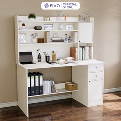 Bộ Bàn Ghế Làm Việc Kết Hợp Kệ Sách FD05 FIVO Cốt Ván 17mm Đầm Chắc, Đa Dạng Màu Sắc