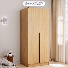 Tủ Đựng Quần Áo Gỗ Cao Cấp FC04 FIVO, Tủ Màu Gỗ Cánh Mở Sâu 60cm Kèm Kệ Trang Trí, Freeship+Free lắp đặt, Trả Góp 0%