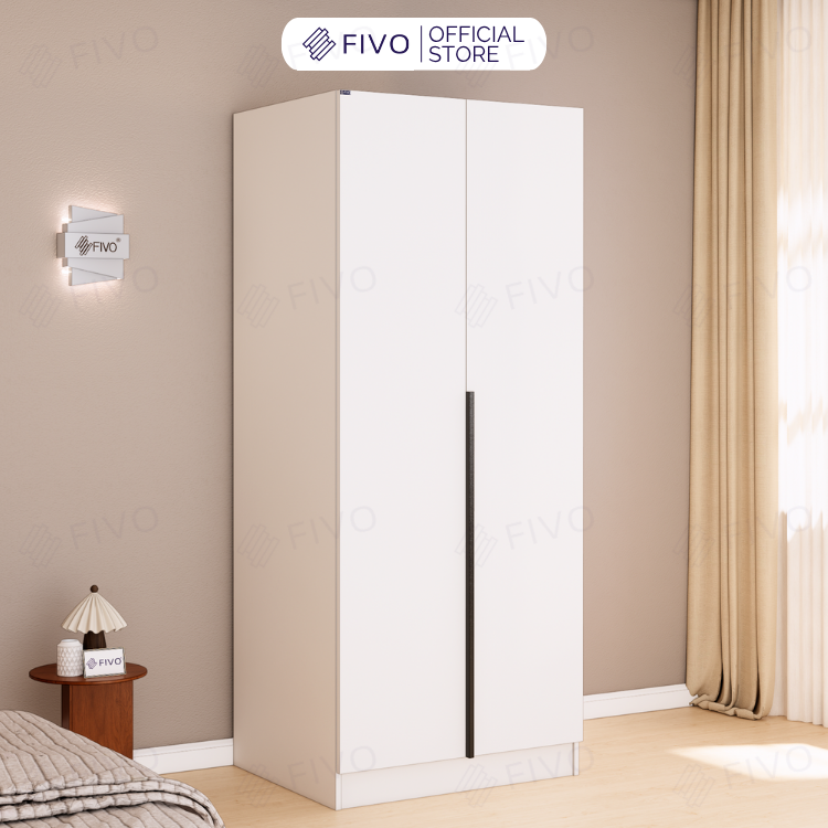 Tủ Đựng Quần Áo Gỗ Cao Cấp FC04 FIVO, Tủ Màu Gỗ Cánh Mở Sâu 60cm Kèm Kệ Trang Trí, Freeship+Free lắp đặt, Trả Góp 0%
