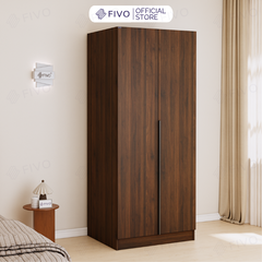 Tủ Đựng Quần Áo Gỗ Cao Cấp FC04 FIVO, Tủ Màu Gỗ Cánh Mở Sâu 60cm Kèm Kệ Trang Trí, Freeship+Free lắp đặt, Trả Góp 0%