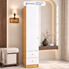 Tủ Đựng Quần Áo Gỗ Cao Cấp FC10 FIVO, Cánh Mở Sâu 60cm Kèm Ngăn Kéo, Freeship + Free Lắp Đặt, Trả Góp 0%