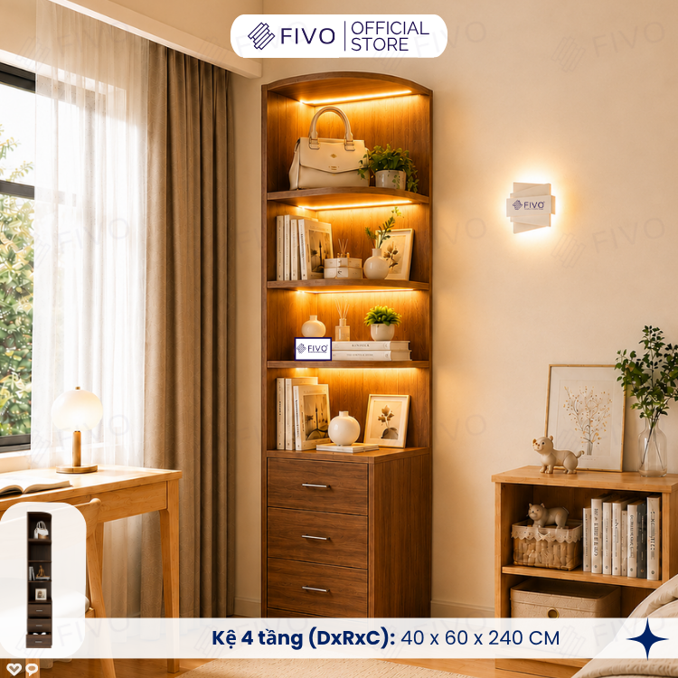 Tủ Gỗ Quần Áo Cửa Lùa Cao Cấp FC32 FIVO, Gỗ Dày 17mm, Kèm Hệ Tủ Tiện Lợi, Ngăn Kéo Sâu 60cm, Freeship+Free lắp đặt, Trả