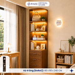 Tủ Gỗ Quần Áo Cửa Lùa Cao Cấp FC32 FIVO, Gỗ Dày 17mm, Kèm Hệ Tủ Tiện Lợi, Ngăn Kéo Sâu 60cm, Freeship+Free lắp đặt, Trả