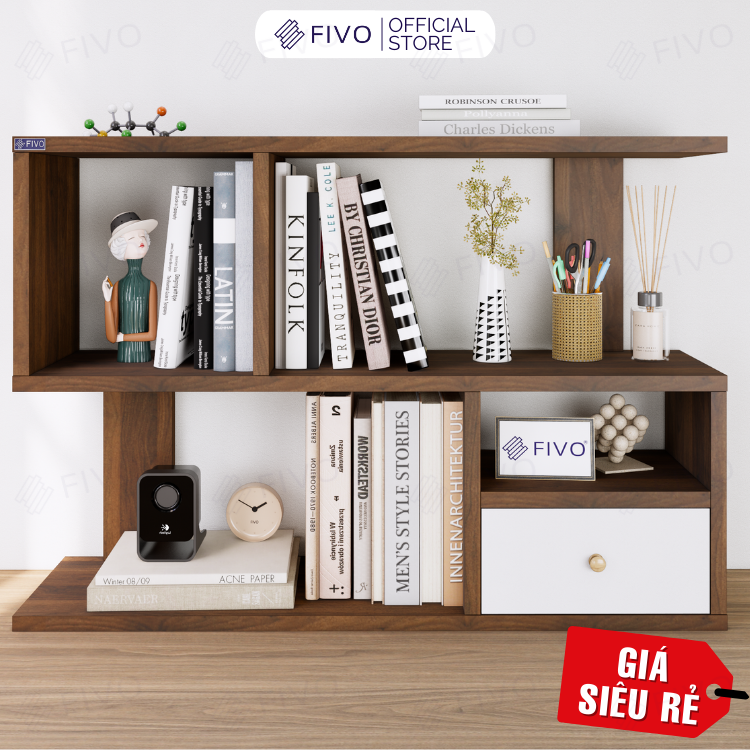 Kệ Sách Gỗ Để Bàn FB20 FIVO Dày Dặn, Bền Chắc, Nhỏ Gọn, Decor Linh Hoạt, Dễ Dàng Lắp Ráp