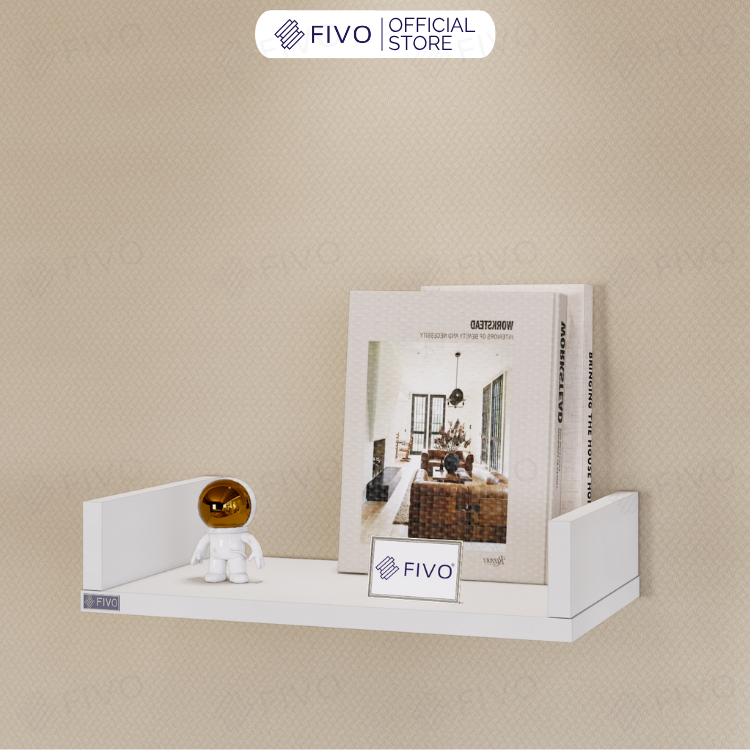 Kệ Sách Gỗ Chữ U FB43 FIVO Treo Tường & Để Bàn, Đa Dạng Màu Sắc