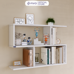 Kệ Sách Gỗ Treo Tường FB44 FIVO, Nhiều Ngăn, Đa Dạng Kích Thước Và Màu Sắc