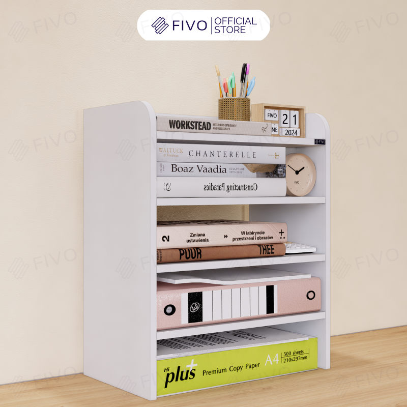 Kệ Sách Gỗ Để Bàn FB27 FIVO Tối Ưu Chiều Dọc, Tích Hợp Ngăn Kéo Kín, Đa Dạng Màu Sắc, Dễ Dàng Lắp Ráp