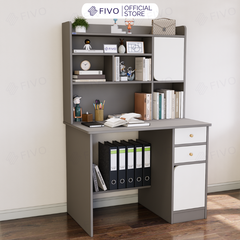 Bộ Bàn Ghế Làm Việc Kết Hợp Kệ Sách FD05 FIVO Cốt Ván 17mm Đầm Chắc, Đa Dạng Màu Sắc