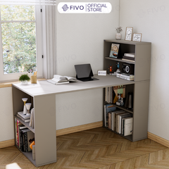 Bộ Bàn Ghế Làm Việc Kết Hợp Kệ Sách FD03 FIVO Tích Hợp Xoay Chiều 2in1, Ngăn Kệ Rộng Rãi, Dễ Dàng Lắp Ráp