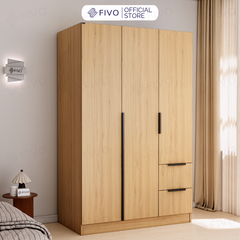 Tủ Đựng Quần Áo Gỗ Cao Cấp FC04 FIVO, Tủ Màu Gỗ Cánh Mở Sâu 60cm Kèm Kệ Trang Trí, Freeship+Free lắp đặt, Trả Góp 0%