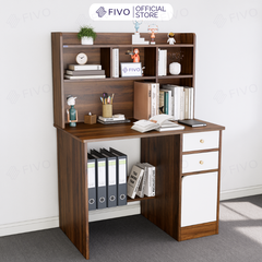 Bộ Bàn Ghế Làm Việc Kết Hợp Kệ Sách FD05 FIVO Cốt Ván 17mm Đầm Chắc, Đa Dạng Màu Sắc