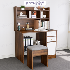 Bộ Bàn Ghế Làm Việc Kết Hợp Kệ Sách FD05 FIVO Cốt Ván 17mm Đầm Chắc, Đa Dạng Màu Sắc