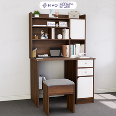Bộ Bàn Ghế Làm Việc Kết Hợp Kệ Sách FD05 FIVO Cốt Ván 17mm Đầm Chắc, Đa Dạng Màu Sắc
