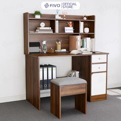 Bộ Bàn Ghế Làm Việc Kết Hợp Kệ Sách FD05 FIVO Cốt Ván 17mm Đầm Chắc, Đa Dạng Màu Sắc