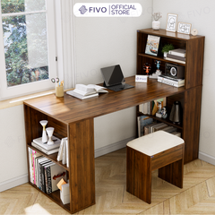 Bộ Bàn Ghế Làm Việc Kết Hợp Kệ Sách FD03 FIVO Tích Hợp Xoay Chiều 2in1, Ngăn Kệ Rộng Rãi, Dễ Dàng Lắp Ráp