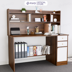 Bộ Bàn Ghế Làm Việc Kết Hợp Kệ Sách FD05 FIVO Cốt Ván 17mm Đầm Chắc, Đa Dạng Màu Sắc