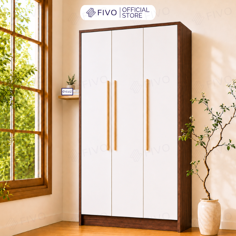 Tủ Đựng Quần Áo Gỗ Cao Cấp Đa Năng FC01 FIVO, Dày 17MM Với Độ Sâu 60cm, Freeship + Free lắp đặt, Trả Góp 0%