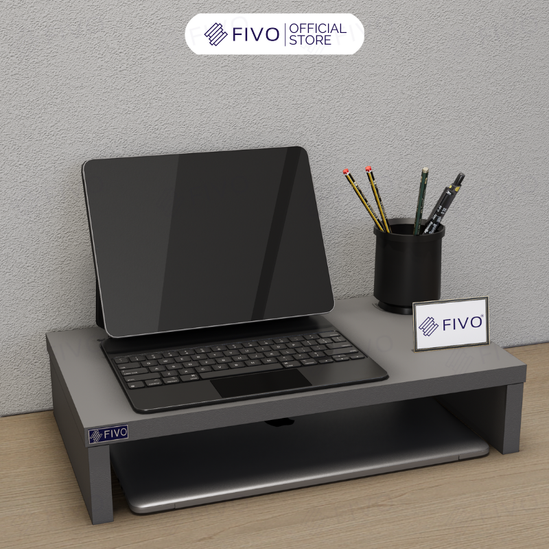 Kệ Máy Tính Để Bàn FIVO FB25 Gỗ Dày Chống Ẩm, Chống Võng Kệ, Bảo Vệ Đốt Sống Cổ
