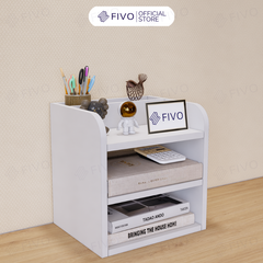 Kệ Sách Gỗ Đẹp Để Bàn FB26 FIVO Cao Cấp Có Hộc, Tiết Kiệm Diện Tích, Bo Góc Thẩm Mĩ
