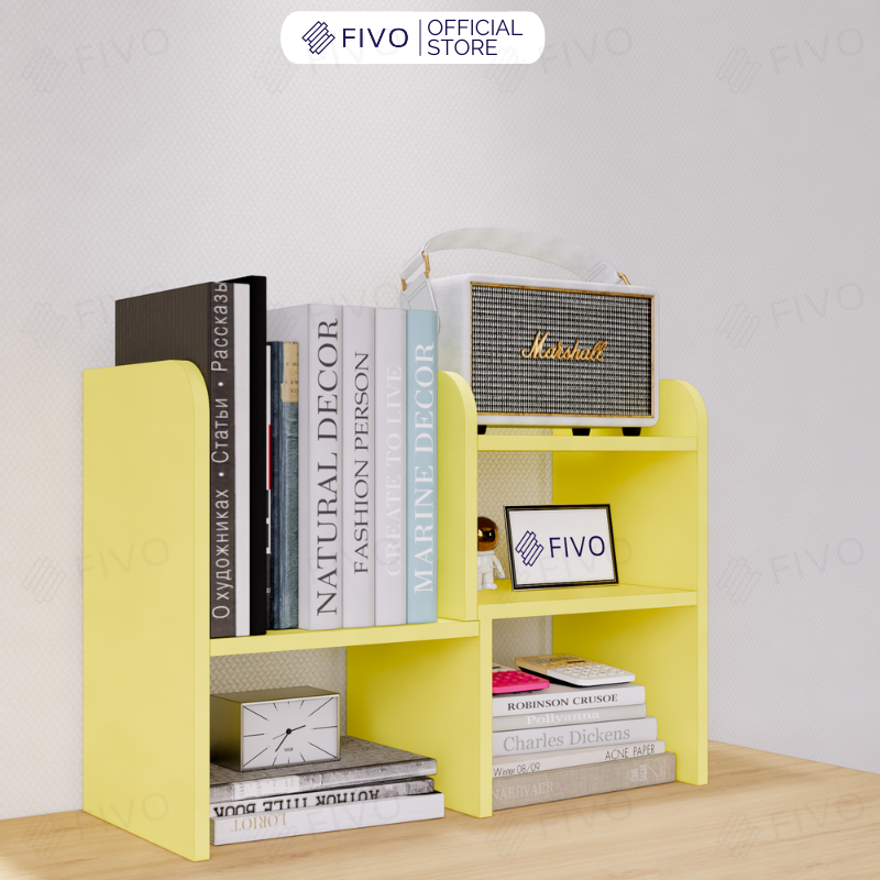 Kệ Sách Gỗ Để Bàn FB23 FIVO Điều Chỉnh Linh Hoạt, Lắp Ghép Tiện Lợi, Decor Đẹp Cho Góc Làm Việc Và Học Tập