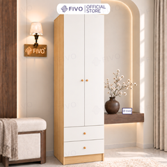 Tủ Đựng Quần Áo Gỗ Cao Cấp FC10 FIVO, Cánh Mở Sâu 60cm Kèm Ngăn Kéo, Freeship + Free Lắp Đặt, Trả Góp 0%