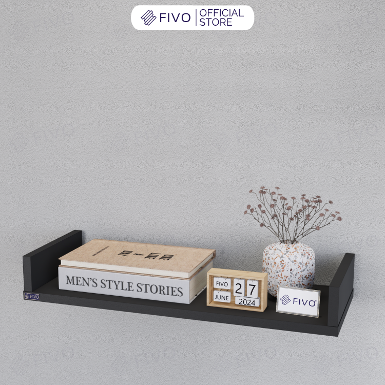Kệ Sách Gỗ Chữ U FB43 FIVO Treo Tường & Để Bàn, Đa Dạng Màu Sắc