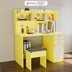 Bộ Bàn Ghế Làm Việc Kết Hợp Kệ Sách FD05 FIVO Cốt Ván 17mm Đầm Chắc, Đa Dạng Màu Sắc