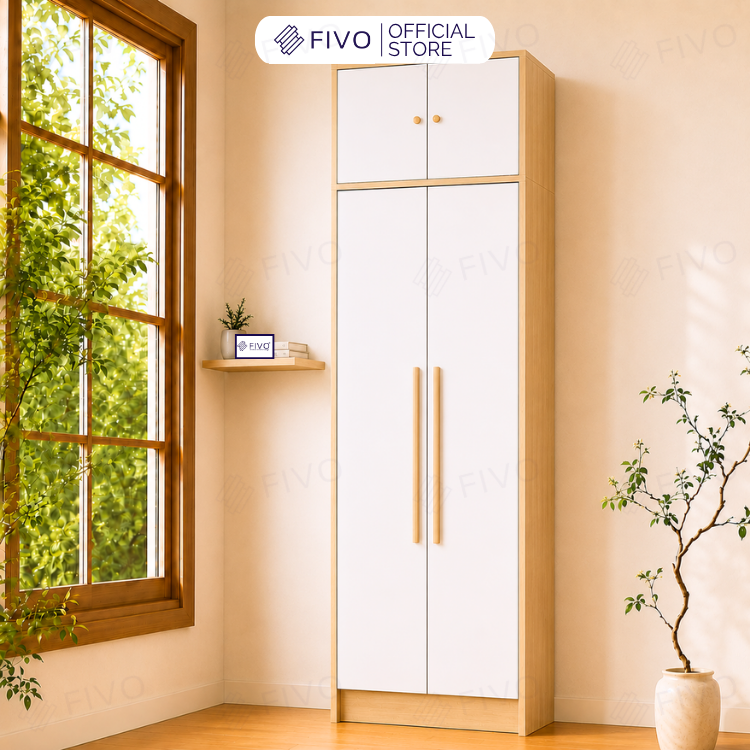 Tủ Đựng Quần Áo Gỗ Cao Cấp Đa Năng FC01 FIVO, Dày 17MM Với Độ Sâu 60cm, Freeship + Free lắp đặt, Trả Góp 0%