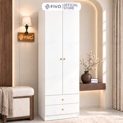Tủ Đựng Quần Áo Gỗ Cao Cấp FC10 FIVO, Cánh Mở Sâu 60cm Kèm Ngăn Kéo, Freeship + Free Lắp Đặt, Trả Góp 0%