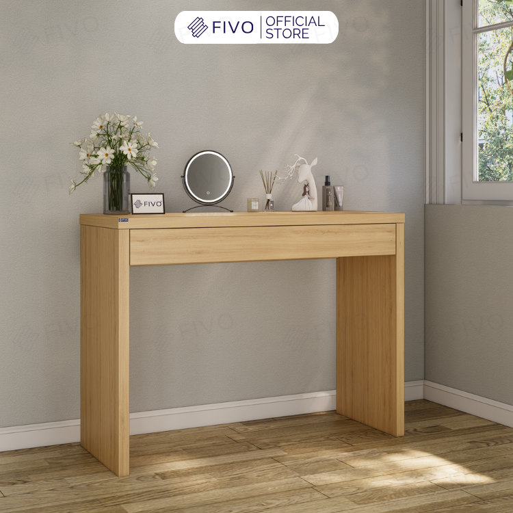 Bàn Trang Điểm Gỗ MDF Cao Cấp Có Ngăn Kéo FV41 FIVO, Kết Hợp Làm Bàn Nail Bàn Làm Việc, Gỗ Dày 34MM, Ray Trượt Mượt Mà