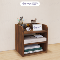 Kệ Sách Gỗ Đẹp Để Bàn FB26 FIVO Cao Cấp Có Hộc, Tiết Kiệm Diện Tích, Bo Góc Thẩm Mĩ