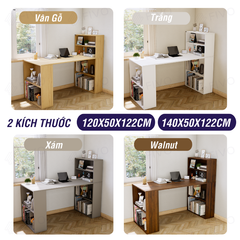 Bộ Bàn Ghế Làm Việc Kết Hợp Kệ Sách FD03 FIVO Tích Hợp Xoay Chiều 2in1, Ngăn Kệ Rộng Rãi, Dễ Dàng Lắp Ráp