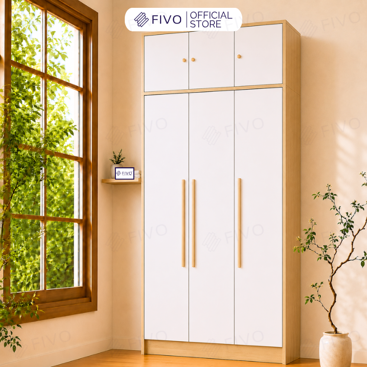 Tủ Đựng Quần Áo Gỗ Cao Cấp Đa Năng FC01 FIVO, Dày 17MM Với Độ Sâu 60cm, Freeship + Free lắp đặt, Trả Góp 0%
