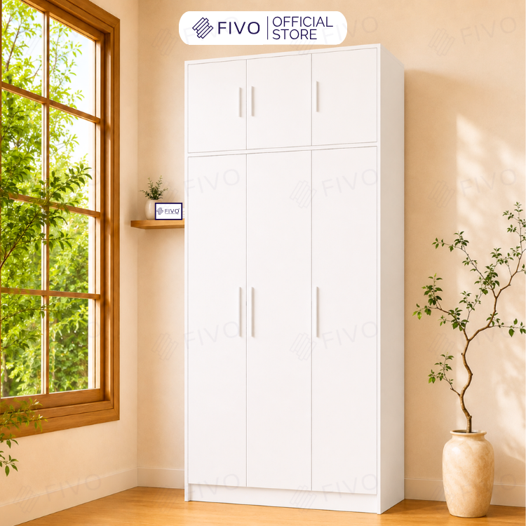 Tủ Đựng Quần Áo Gỗ Cao Cấp Đa Năng FC01 FIVO, Dày 17MM Với Độ Sâu 60cm, Freeship + Free lắp đặt, Trả Góp 0%