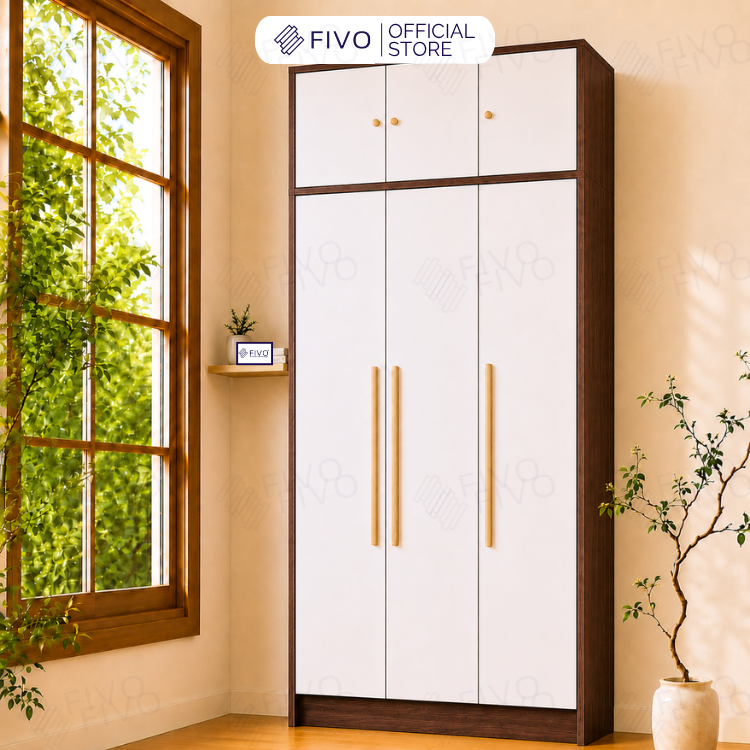 Tủ Đựng Quần Áo Gỗ Cao Cấp Đa Năng FC01 FIVO, Dày 17MM Với Độ Sâu 60cm, Freeship + Free lắp đặt, Trả Góp 0%
