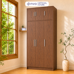 Tủ Đựng Quần Áo Gỗ Cao Cấp Đa Năng FC01 FIVO, Dày 17MM Với Độ Sâu 60cm, Freeship + Free lắp đặt, Trả Góp 0%