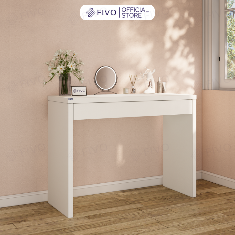 Bàn Trang Điểm Gỗ MDF Cao Cấp Có Ngăn Kéo FV41 FIVO, Kết Hợp Làm Bàn Nail Bàn Làm Việc, Gỗ Dày 34MM, Ray Trượt Mượt Mà