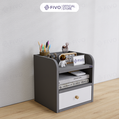 Kệ Sách Gỗ Đẹp Để Bàn FB26 FIVO Cao Cấp Có Hộc, Tiết Kiệm Diện Tích, Bo Góc Thẩm Mĩ