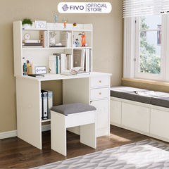 Bộ Bàn Ghế Làm Việc Kết Hợp Kệ Sách FD05 FIVO Cốt Ván 17mm Đầm Chắc, Đa Dạng Màu Sắc