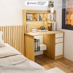 Bộ Bàn Ghế Làm Việc Kết Hợp Kệ Sách FD05 FIVO Cốt Ván 17mm Đầm Chắc, Đa Dạng Màu Sắc