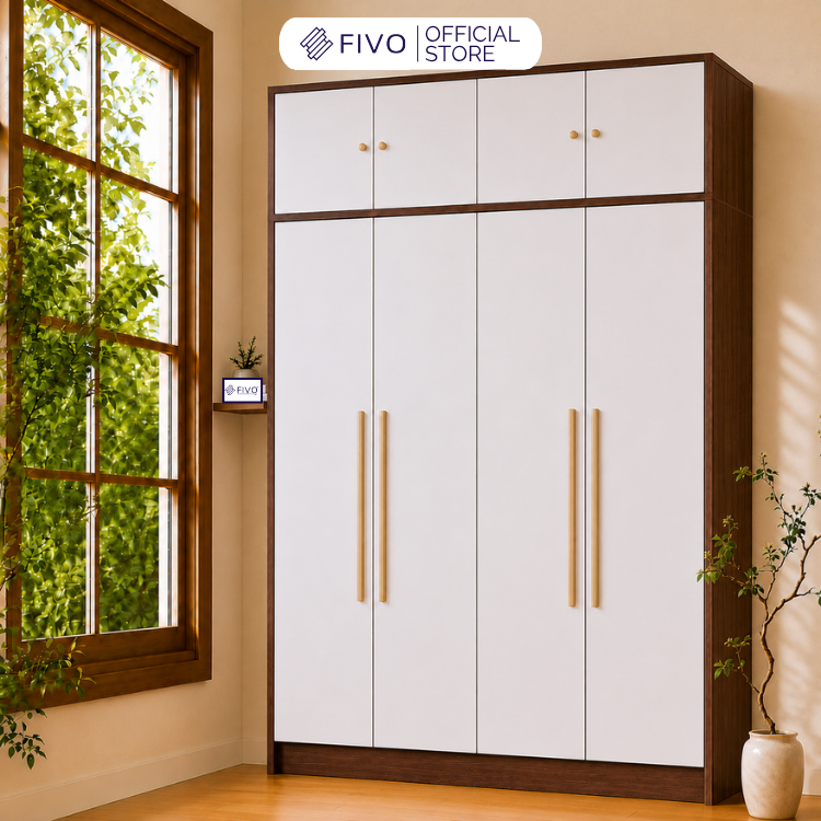 Tủ Đựng Quần Áo Gỗ Cao Cấp Đa Năng FC01 FIVO, Dày 17MM Với Độ Sâu 60cm, Freeship + Free lắp đặt, Trả Góp 0%