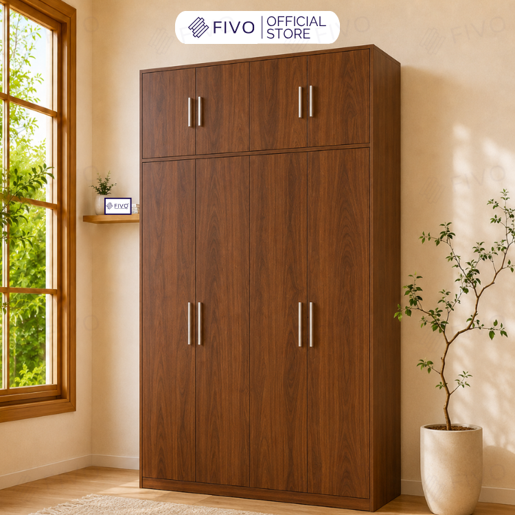 Tủ Đựng Quần Áo Gỗ Cao Cấp Đa Năng FC01 FIVO, Dày 17MM Với Độ Sâu 60cm, Freeship + Free lắp đặt, Trả Góp 0%