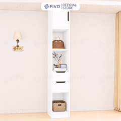 Tủ Gỗ Quần Áo Cửa Lùa Cao Cấp FC33 FIVO, Gỗ Dày 17mm, Kèm Hệ Kệ Trang Trí Sâu 60cm, Freeship+Free lắp đặt, Trả Góp 0%