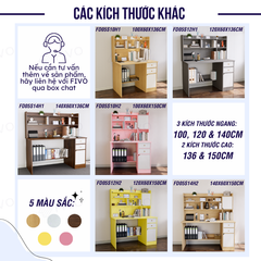 Bộ Bàn Ghế Làm Việc Kết Hợp Kệ Sách FD05 FIVO Cốt Ván 17mm Đầm Chắc, Đa Dạng Màu Sắc