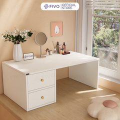 Bàn Trang Điểm Gỗ Ngồi Bệt Có Ngăn Kéo FV01 FIVO, Linh Hoạt Làm Bàn Học Bàn Trà, Không Lộ Vít Bề Mặt, Đa Dạng Bảy Màu