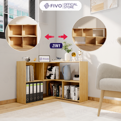 Kệ Sách Gỗ Cho Bé FB71 FIVO, Đóng Mở Linh Hoạt, Đa Dạng Màu Sắc