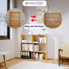 Kệ Sách Gỗ Cho Bé FB71 FIVO, Đóng Mở Linh Hoạt, Đa Dạng Màu Sắc
